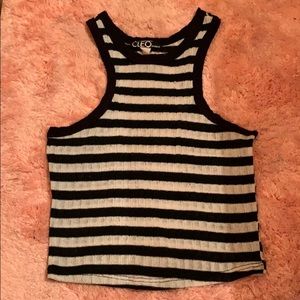 Black & white stripe crop top